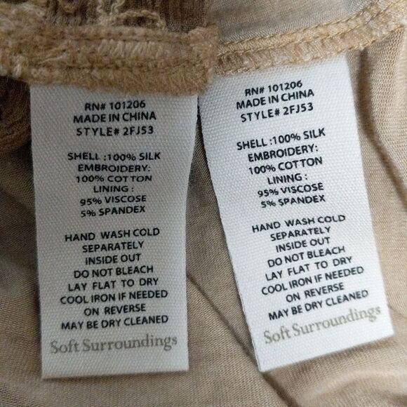 NWT Soft Surroundings Renee Silk Cowl Tunic tawny brown lined women's Medium - Picture 5 of 11